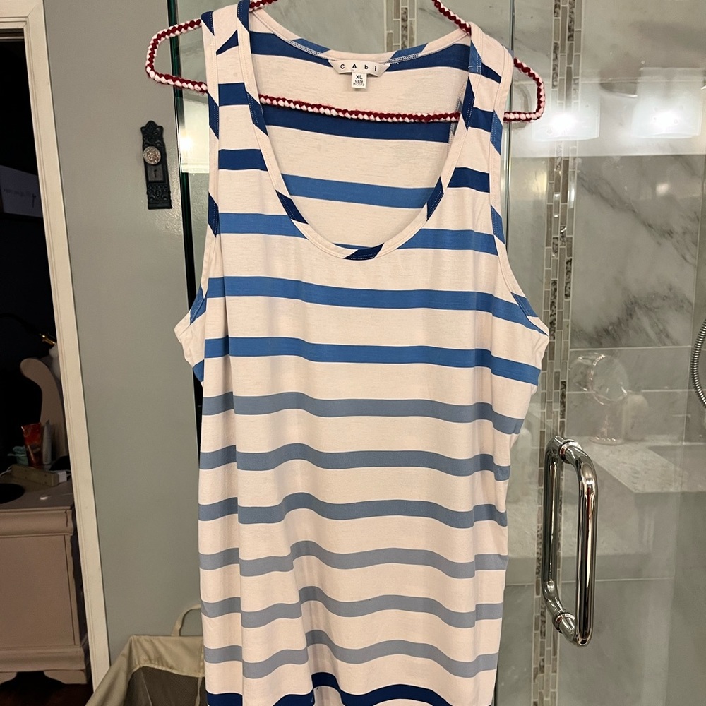 CAbi blue ombré striped tank size XL